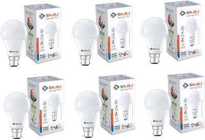 BAJAJ 12 W Basic Round B22 LED Bulb(White, Pack of 6)