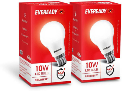 EVEREADY 10 W Basic Standard B22 LED Bulb(White, Pack of 2)