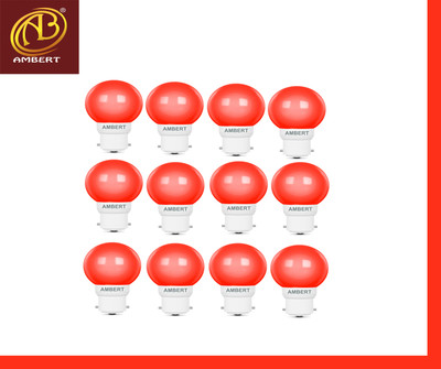 ambert 0.5 W Basic Decorative B22 LED Bulb(Red, Pack of 12)