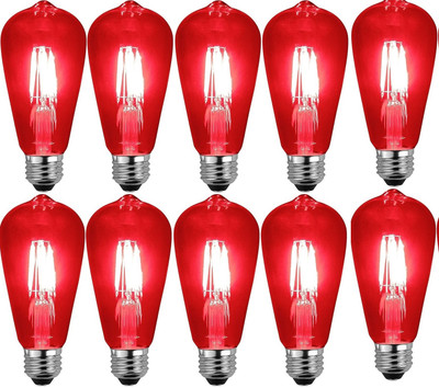 Baslash 4 W Basic Standard E27 LED Bulb(Red, Pack of 10)