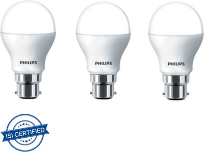 PHILIPS 4 W Basic Standard B22 LED Bulb(Yellow, Pack of 3)