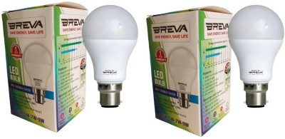 Goldbreva 9 W Round B22 D LED Bulb(White, Pack of 2)