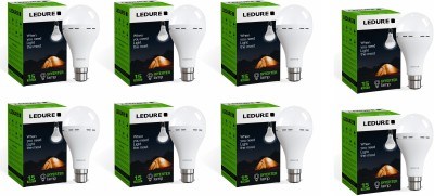 Ledure 15 W Round B22 D Inverter Inverter Bulb(White, Pack of 8)