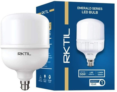 RKTIL 50 W Basic, Glare Reduction Round B22 LED Bulb(White)