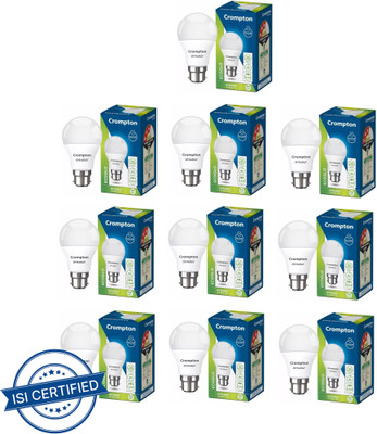 Crompton 9 W Basic Standard B22 LED Bulb(White, Pack of 10)