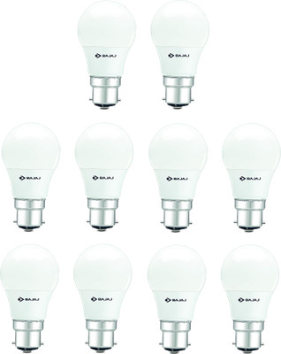 BAJAJ 3 W Basic Round B22 LED Bulb(White, Pack of 10)