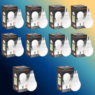 EarthSun 9 W Inverter Round B22 D LED Bulb(White, Pack of 10)