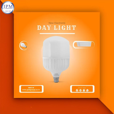 jpm 50 W Basic Round B22 LED Bulb(Clear, White)