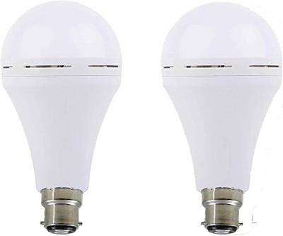 spark world 12 W Inverter Round B22 D Inverter Bulb(White, Pack of 2)