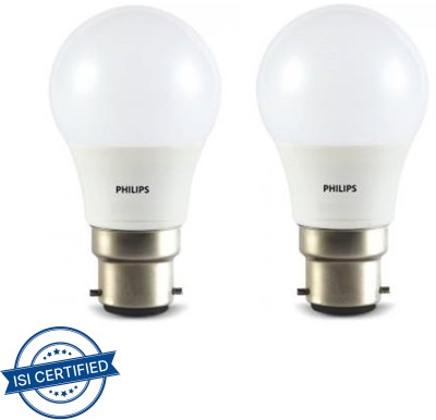 PHILIPS 4 W Round B22 LED Bulb(White, Pack of 2)