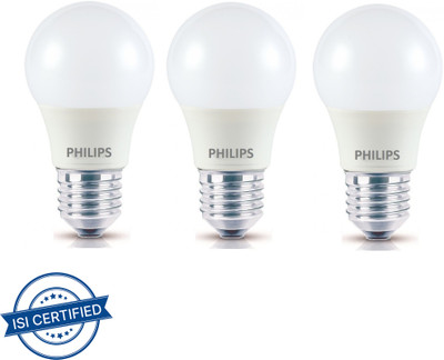 PHILIPS 5 W Basic Round E27 LED Bulb(Yellow, Pack of 3)