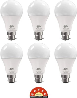 LAZYwindow 9 W Round B22 LED Bulb(White, Pack of 6)