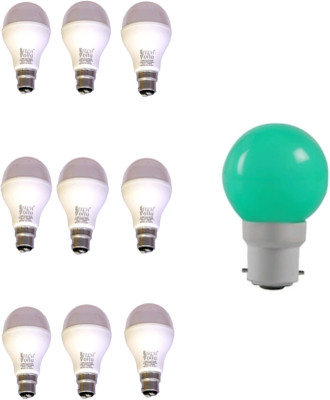 Techvolta 12 W, 0.5 W Basic Round B22 LED Bulb(White, Pack of 10)