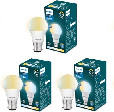 PHILIPS 14 W Multi Watt Decorative B22 LED Bulb(Multicolor, Pack of 3)