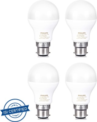 PHILIPS 7 W Standard B22 Basic LED Bulb(White, Pack of 4)