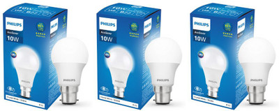 PHILIPS 10 W Basic Standard B22 LED Bulb(White, Pack of 3)