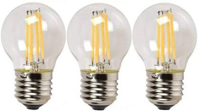 Virya 4 W Basic Globe E27 Flouroscent Bulb(Yellow, Pack of 3)