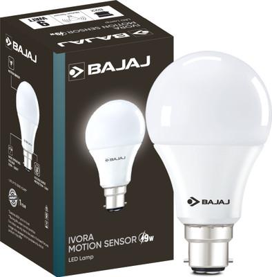 BAJAJ 9 W Motion Sensor Round B22 D LED Bulb(White)