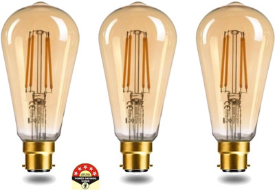 Hybrix 4 W Basic Decorative B22 LED Bulb(Gold, Pack of 3)