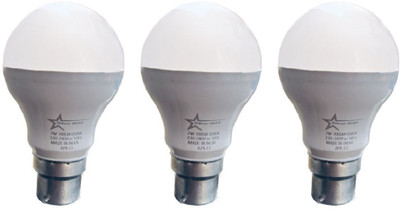 STARLIGHT 7 W Basic Standard B22 LED Bulb(White, Pack of 3)