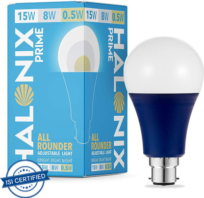 HALONIX 15 W, 8 W, 0.5 W Multi Watt Round B22 LED Bulb(White, Blue)