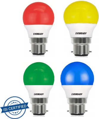 EVEREADY 2.5 W Standard B22 Basic LED Bulb(Red, Yellow, Green, Blue, Pack of 4)