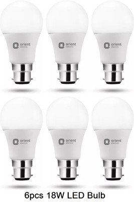 ORIENT 18 W Basic Standard B22 LED Bulb(White, Pack of 6)