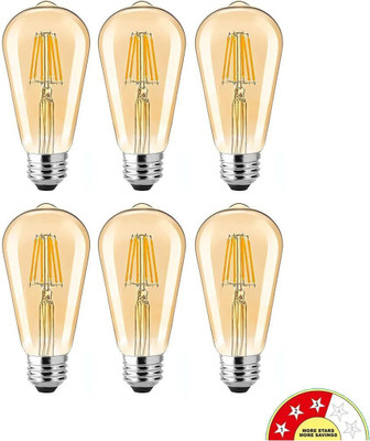 Eve Hanger 4 W Basic Arbitrary E27 LED Bulb(Yellow, Pack of 6)