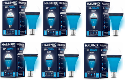 HALONIX 10 W Basic Decorative B22 LED Bulb(Blue, White, Pack of 6)