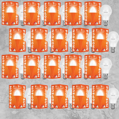 PROPSUN 9 W Inverter Round B22 D Inverter Bulb(White, Pack of 20)
