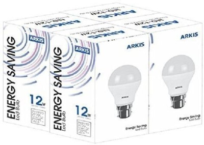 ARKIS 12 W Standard B22 LED Bulb(White, Pack of 4)