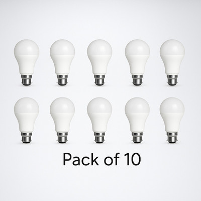 Gold Nation 9 W Eye Safety Compliance Standard B22 LED Bulb(White, Pack of 10)