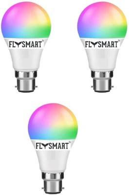 Flysmart 9 W Round B22 D LED Bulb(Multicolor, Pack of 3)