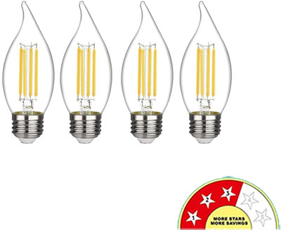 vibunt 4 W Basic Candle E27 LED Bulb(Yellow, Pack of 4)