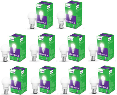 EcoLink 9 W Eye Safety Compliance Standard B22 LED Bulb(White, Pack of 10)