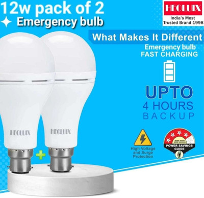 heoluix 12 W Basic Round B22 D LED Bulb(White, Pack of 2)