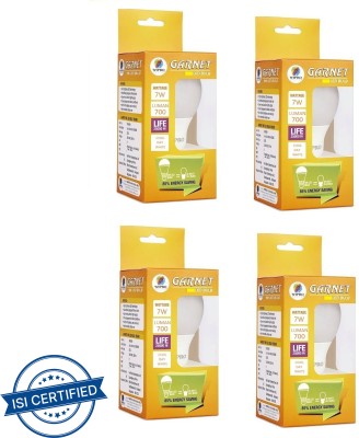 Wipro 7 W Standard E27 LED Bulb(White, Pack of 4)