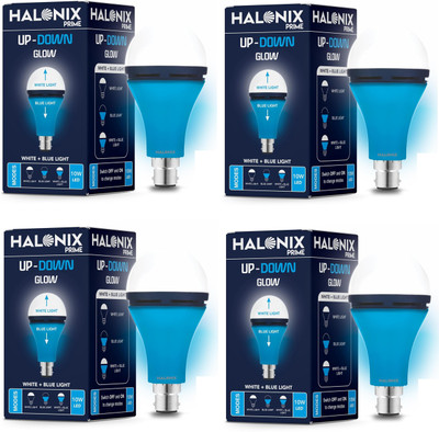 HALONIX 10 W Basic Decorative B22 LED Bulb(Blue, White, Pack of 4)