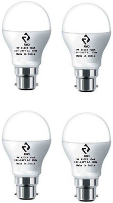 rino 9 W Basic Standard B22 LED Bulb(White, Pack of 4)
