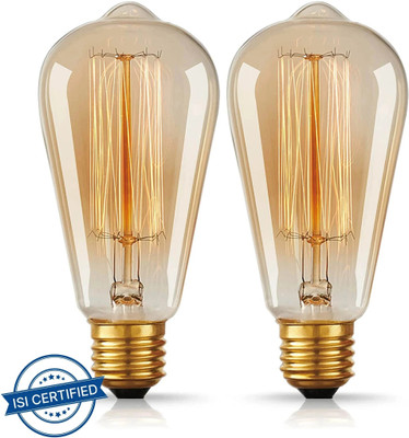 Desidiya 60 W Basic Decorative E27 Incandescent Bulb(Gold, Pack of 2)