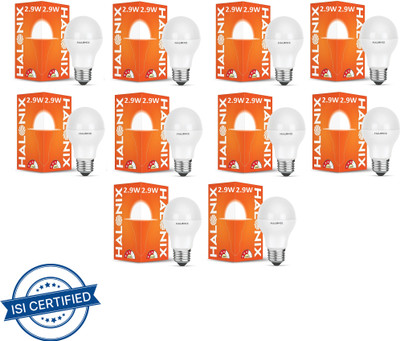 HALONIX 2.9 W Basic Round E27 LED Bulb(Yellow, Pack of 10)