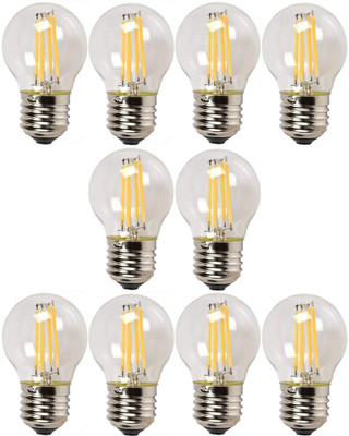 Tip 'n' Top 4 W Basic Round E27 LED Bulb(Yellow, Pack of 10)