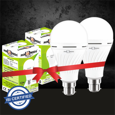 Pick Ur Needs 12 W Inverter Standard B22 D Inverter Bulb(White, Pack of 2)