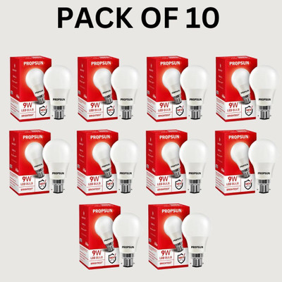 PROPSUN 9 W Inverter Round B22 D LED Bulb(White, Pack of 10)