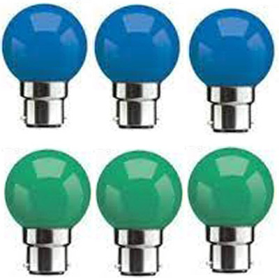 rino 0.5 W Basic Standard B22 LED Bulb(Multicolor, Pack of 6)