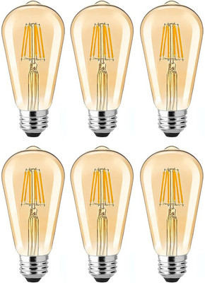 vibunt 4 W Basic Arbitrary E27 LED Bulb(Yellow, Pack of 6)