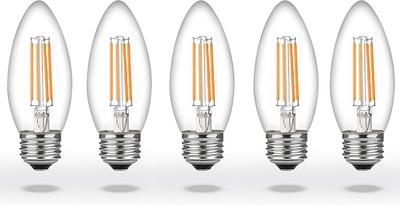 vibunt 4 W Basic Candle E27 LED Bulb(Yellow, Pack of 5)