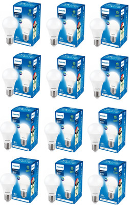 PHILIPS 5 W Basic Round E27 LED Bulb(White, Pack of 12)