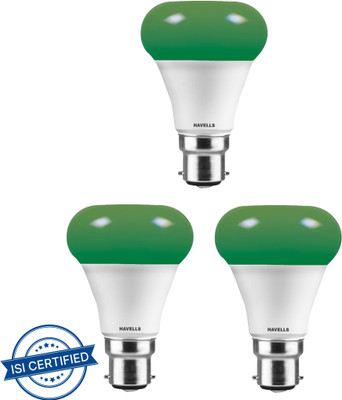 HAVELLS 7 W Basic Standard B22 LED Bulb(Green, Pack of 3)
