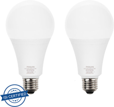 PHILIPS 26 W Basic Round E27 LED Bulb(White, Pack of 2)